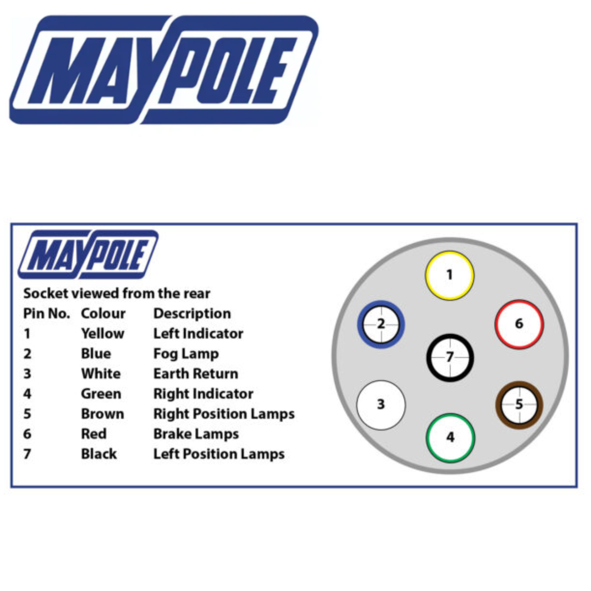Maypole 12N Type 7 Pin Aluminium Socket MP025