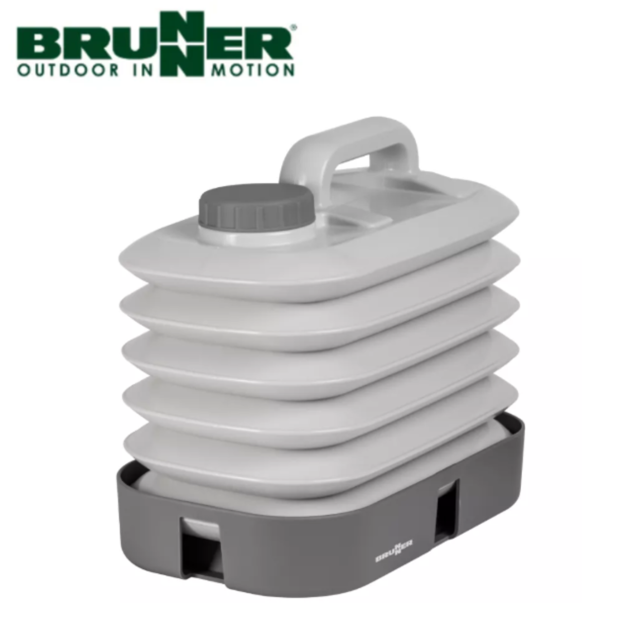 Brunner Aquaflex 10L collapsible water carrier made of flexible material for easy transport and storage.