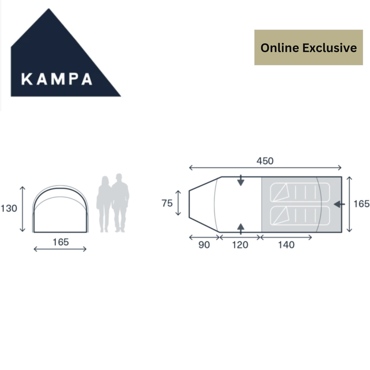 Kampa Wanderlight Aegean Blue 2 Person Tent