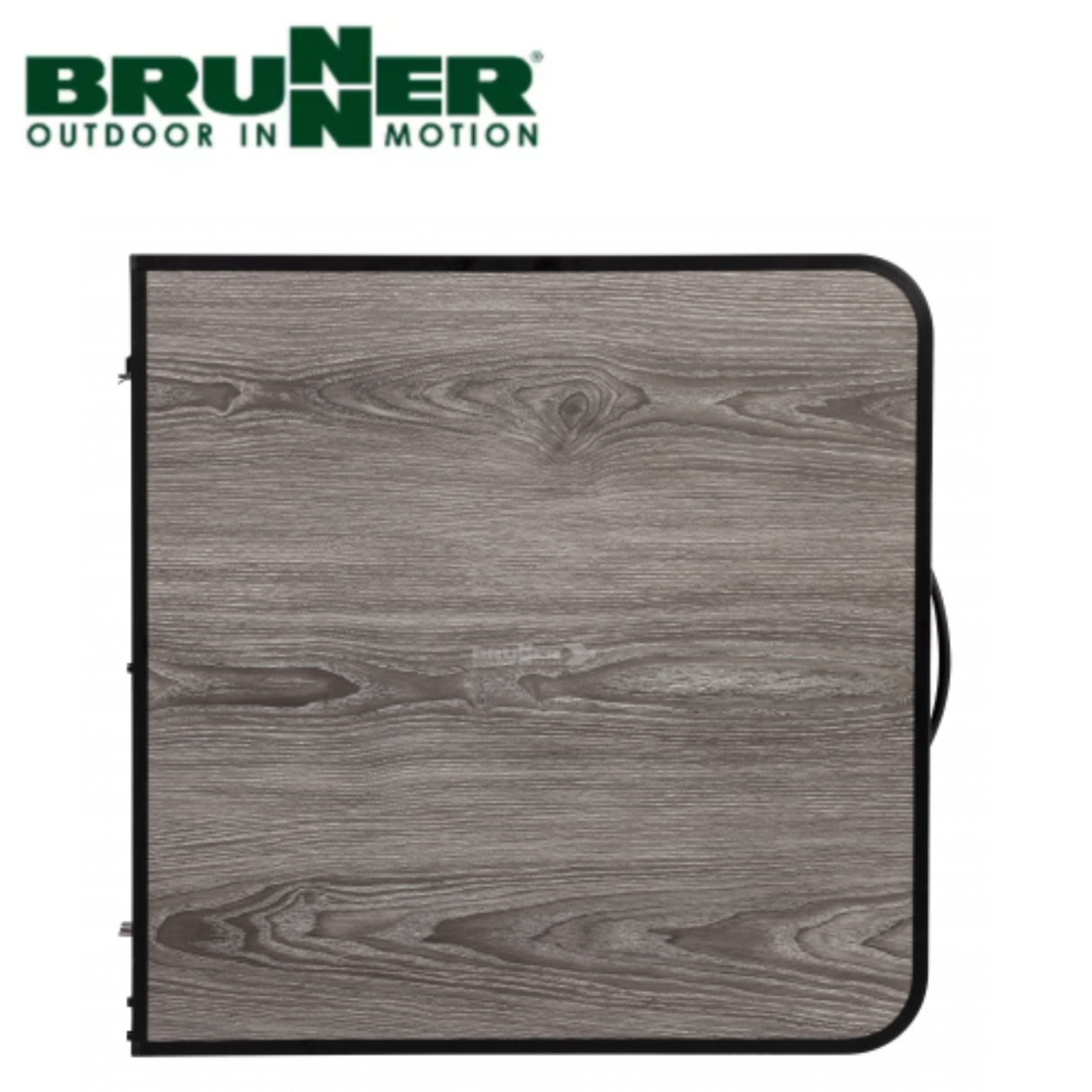 Brunner EluTop Compack 120 table with a sleek wooden surface and sturdy metal legs, ideal for modern office or meeting spaces.
