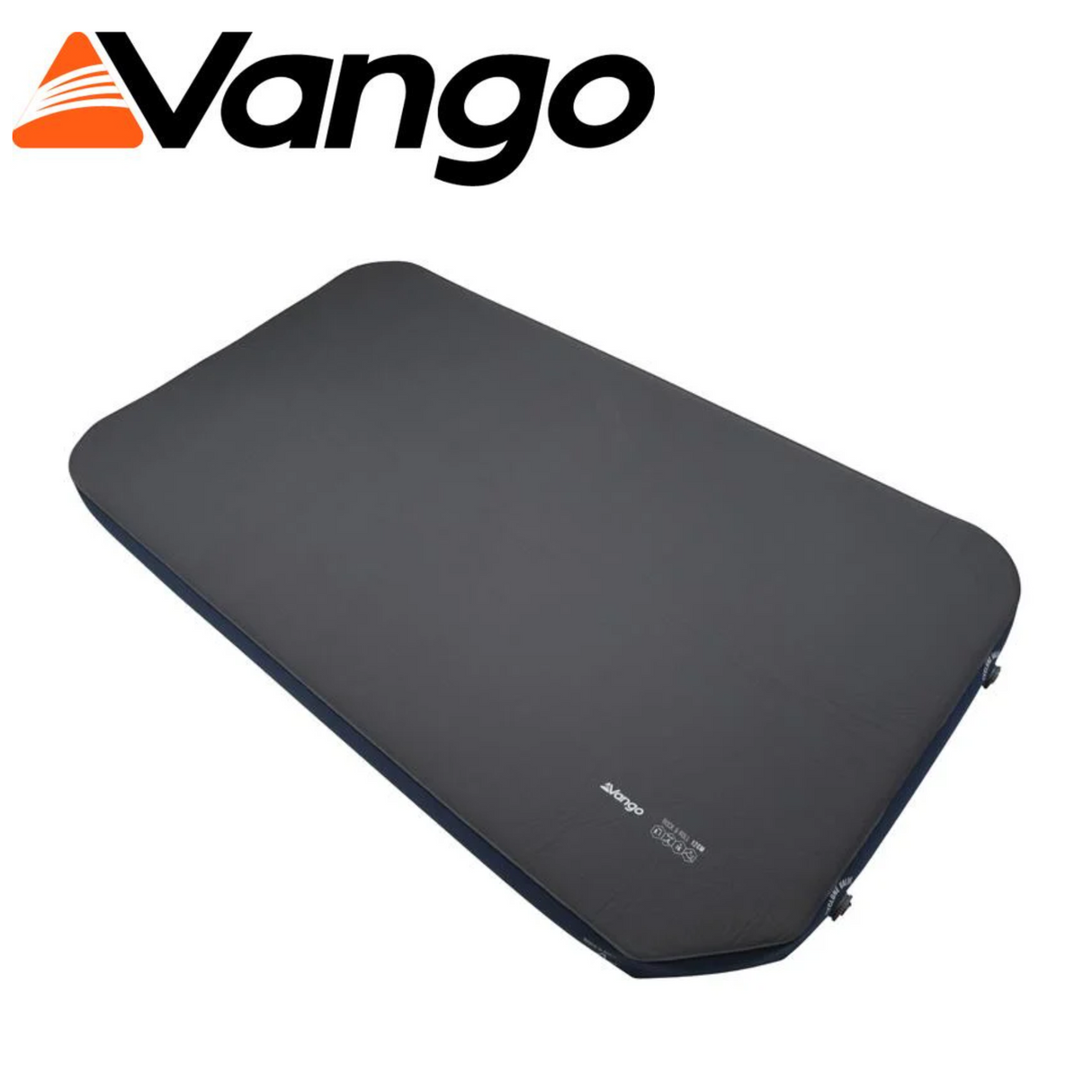 Vango Rock and Roll 12cm Camper Sleeping Mat in a rolled position, showcasing its thickness and outdoor suitability.