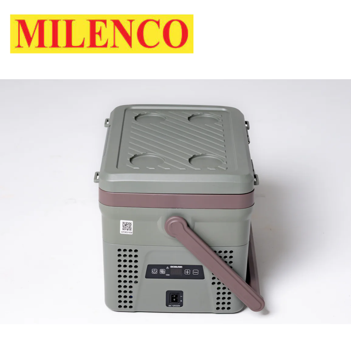 Milenco MyCoolMan 15ltr fridge/freezer, compact design with a sleek exterior, ideal for travel and outdoor use.