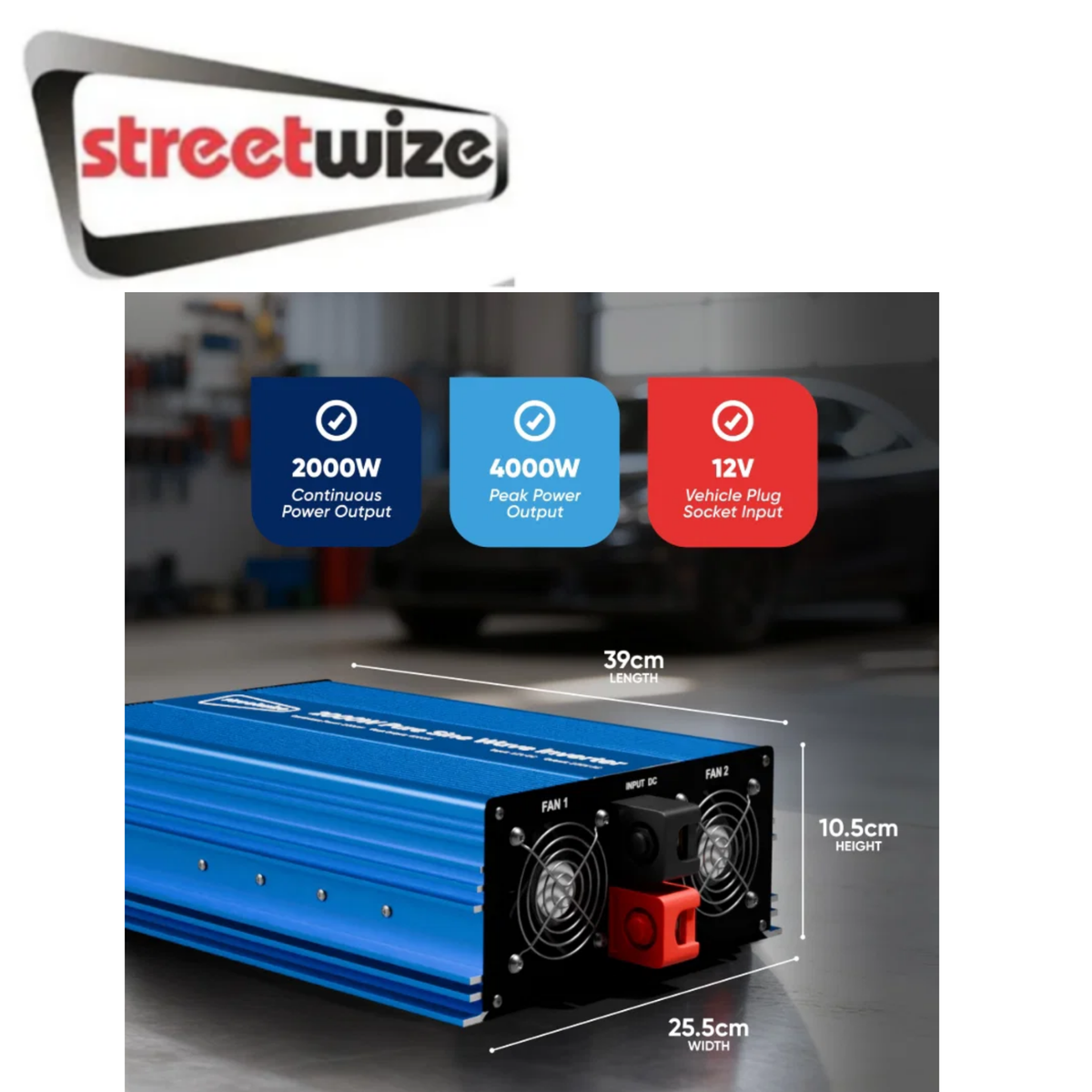 Streetwize 2000Watt Pure Sine Wave Inverter