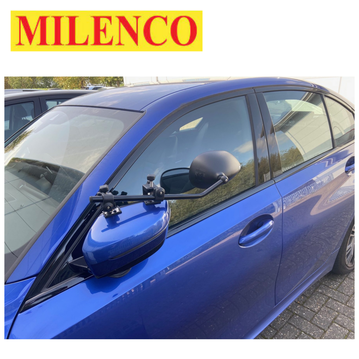 Milenco Aero Platinum Standard Mirrors pair showing sleek design and adjustable features for enhanced visibility.