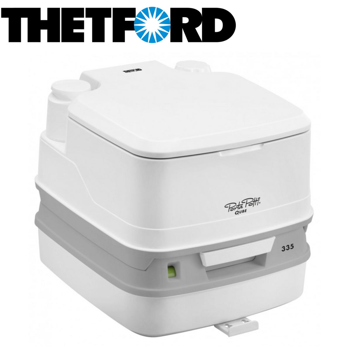 Thetford Porta Potti 335 portable toilet with a sleek, compact design for easy outdoor use and travel convenience.
