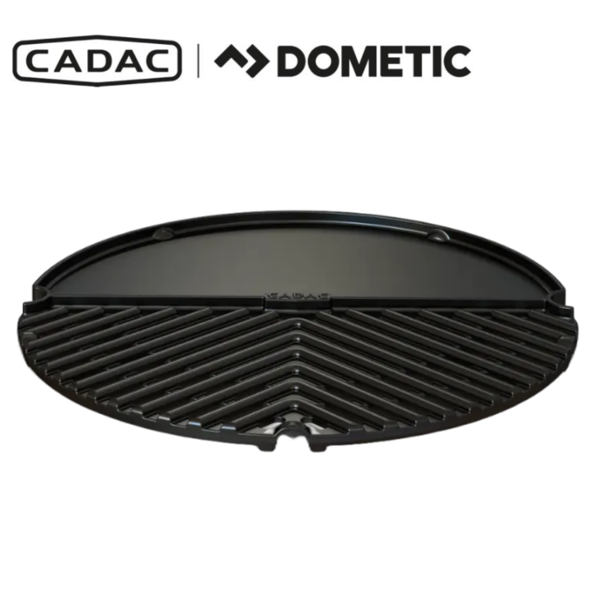Cadac Dometic BBQ 2 Plancha with a flat cooking surface, stainless steel build, ideal for outdoor grilling and cooking.