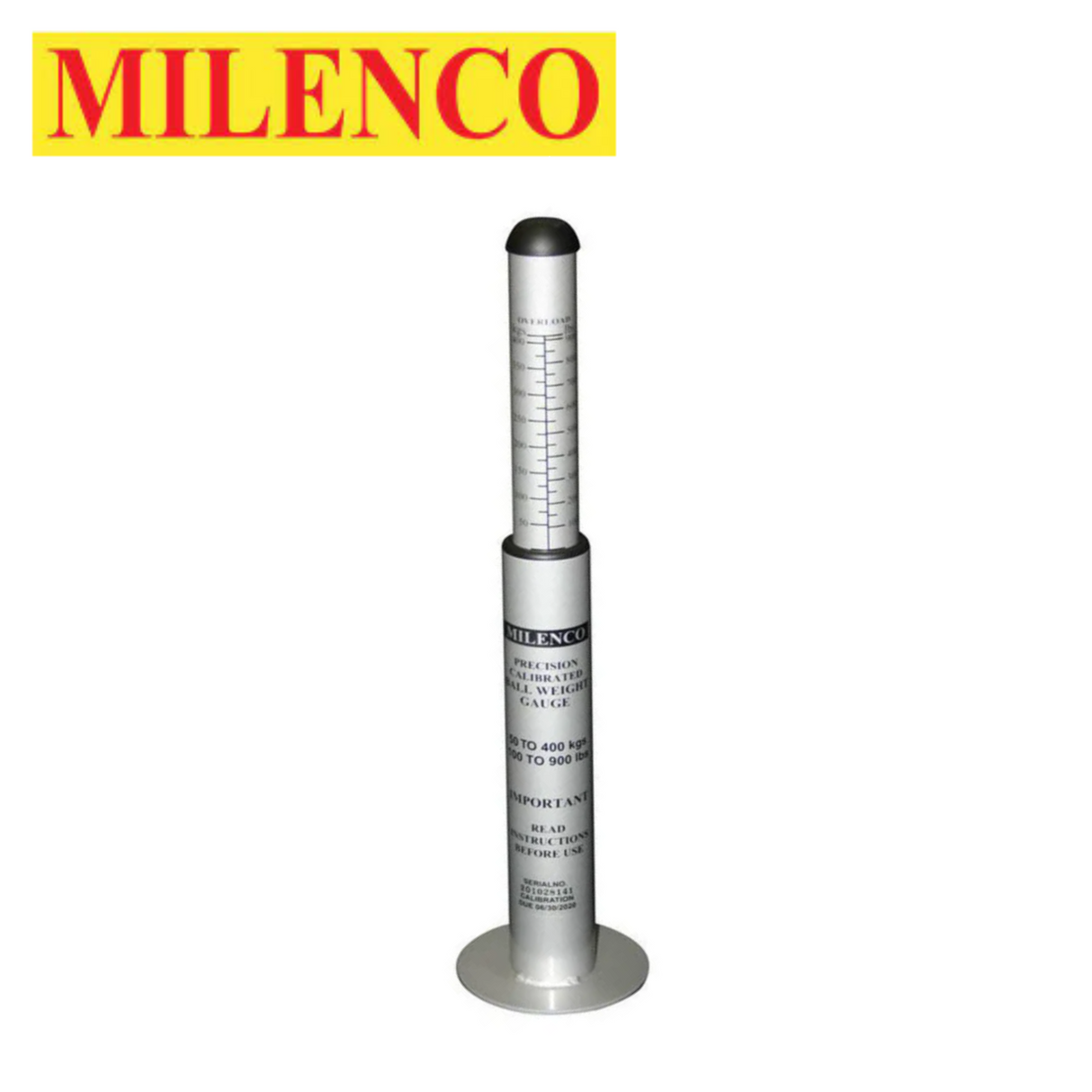 Milenco heavy duty precision calibrated ball weight gauge displaying 400kg measurement for accurate towing weight assessment.