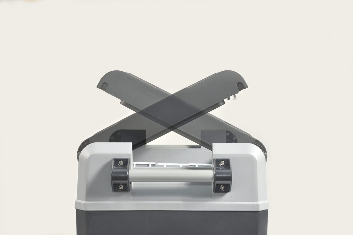 Milenco myCOOLMAN 47L Roamer compressor coolbox with a sleek design, ideal for outdoor adventures and road trips.