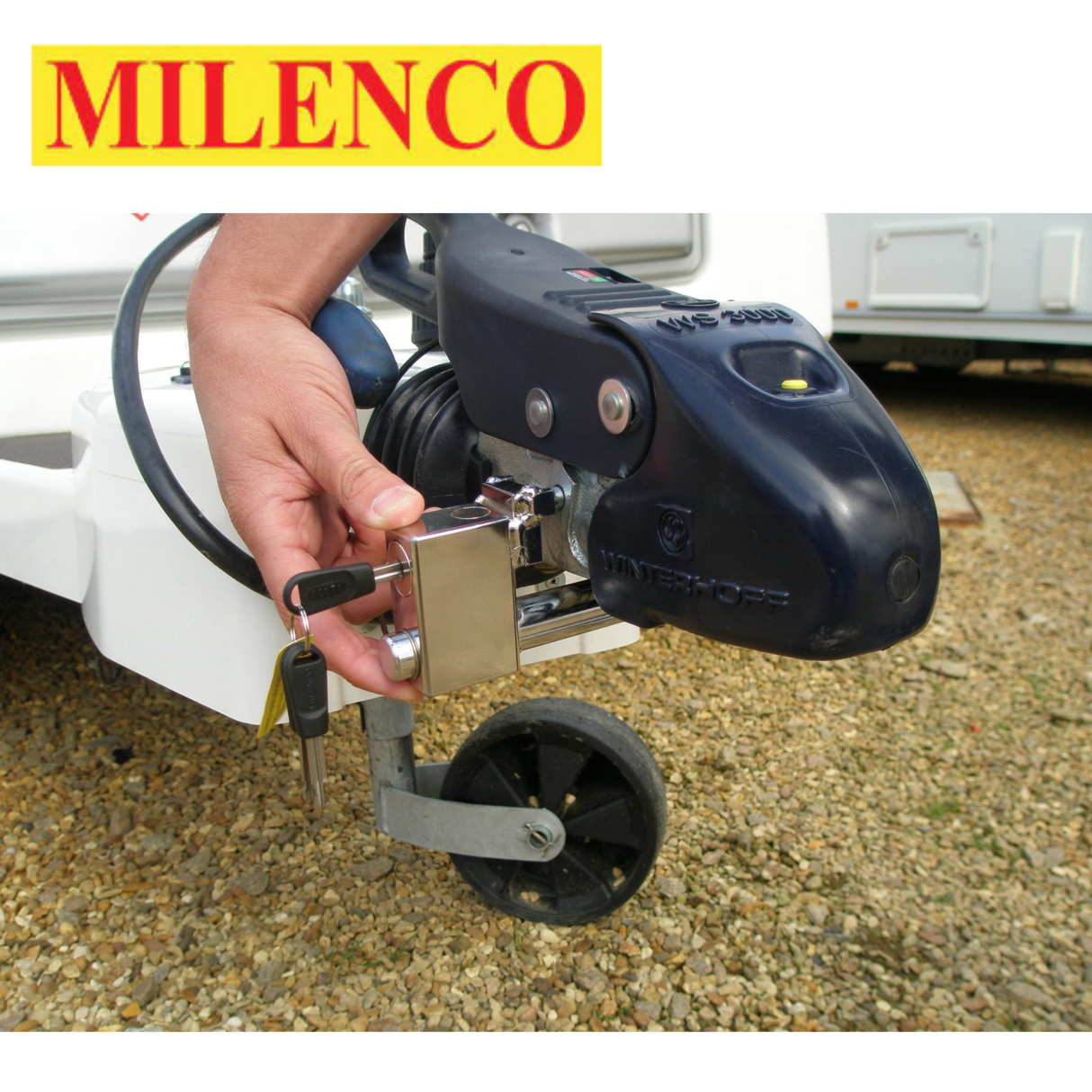 Milenco BPW/Winterhoff Compact Hitchlock 5005, featuring a robust design for secure towing protection.