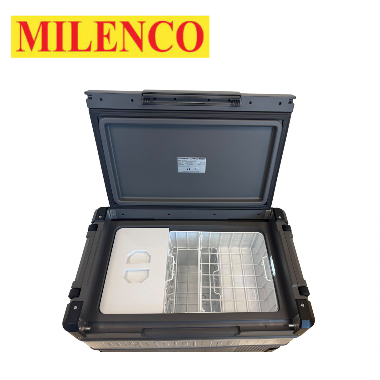 Milenco MyCoolman 53ltr dual zone fridge freezer with sleek design and dual compartments for optimal food storage.