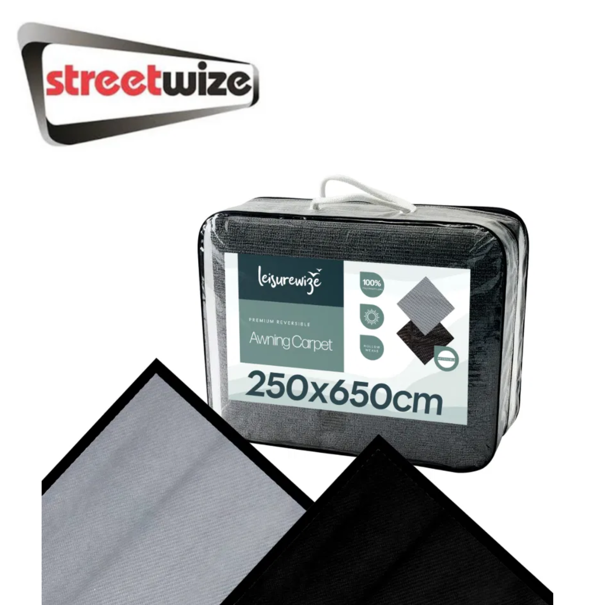 Reversible Streetwise Premium Awning Carpet with textured surface, designed for outdoor awnings and patio coverage.