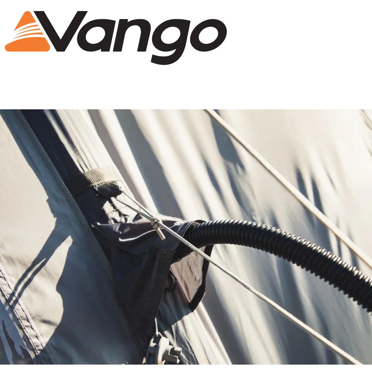 Vango Airbeam Pump with a sleek design, used for inflating air tents and equipment, placed on a plain background.