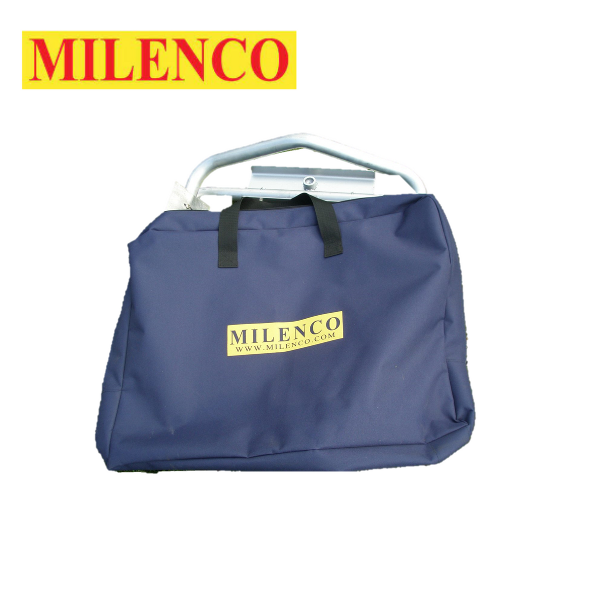 Milenco lightweight aluminium level with storage bag, showcasing durable construction and practical design for easy leveling.