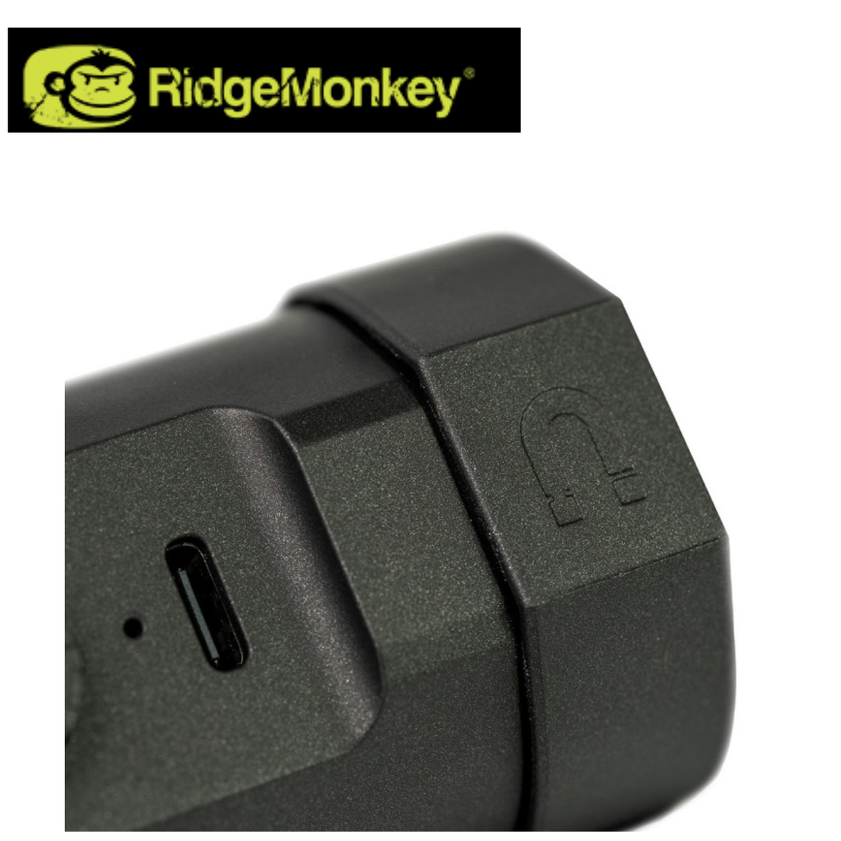 RidgeMonkey Base Lite IR portable LED light with infrared feature, compact and durable for outdoor camping and fishing trips.