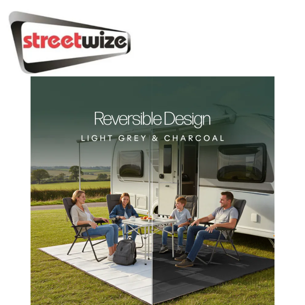 Streetwize premium reversible awning carpet with textured, durable surface suitable for outdoor awning areas.