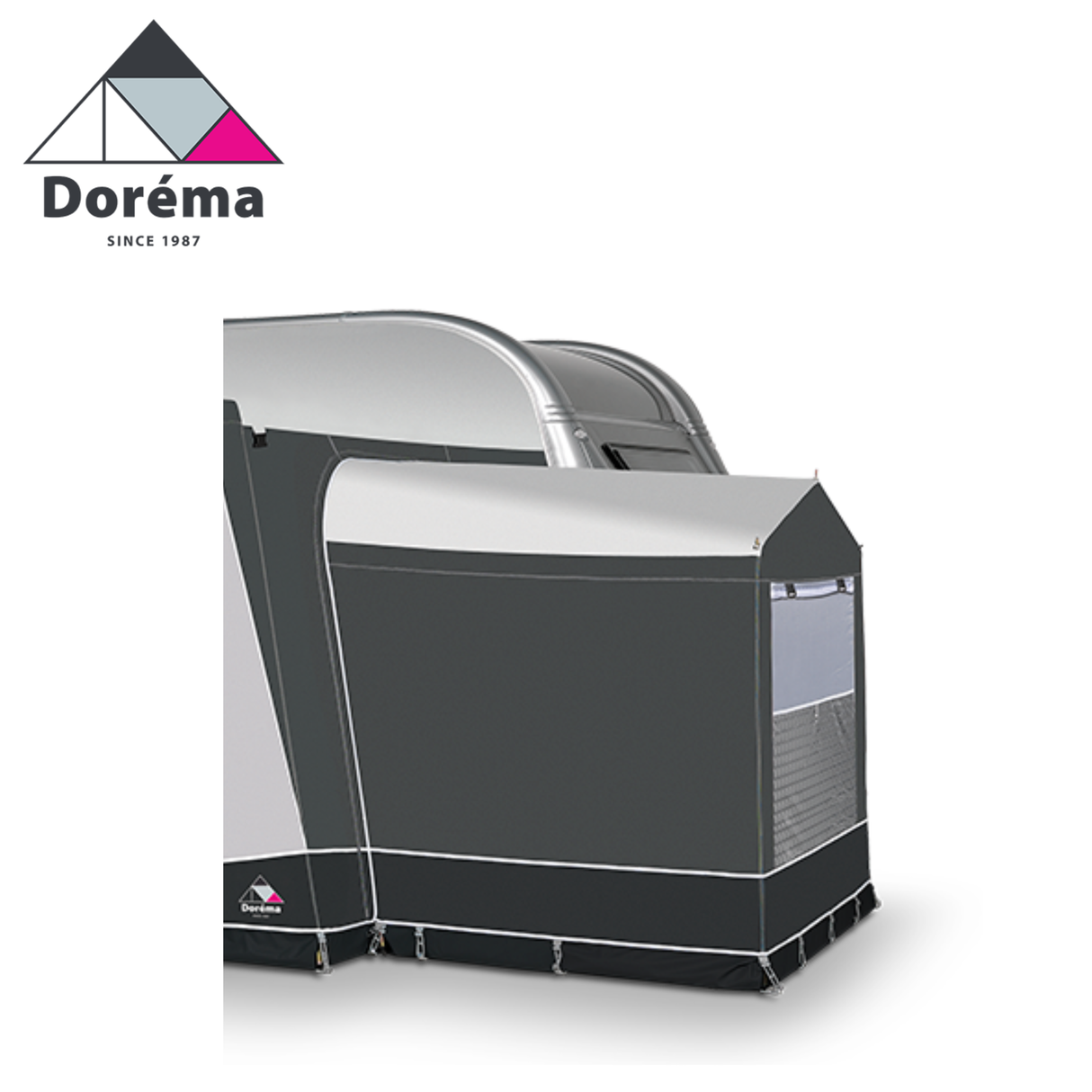 Dorema Monza 240 sleeping annexe with spacious interior and fabric design for added camping comfort.