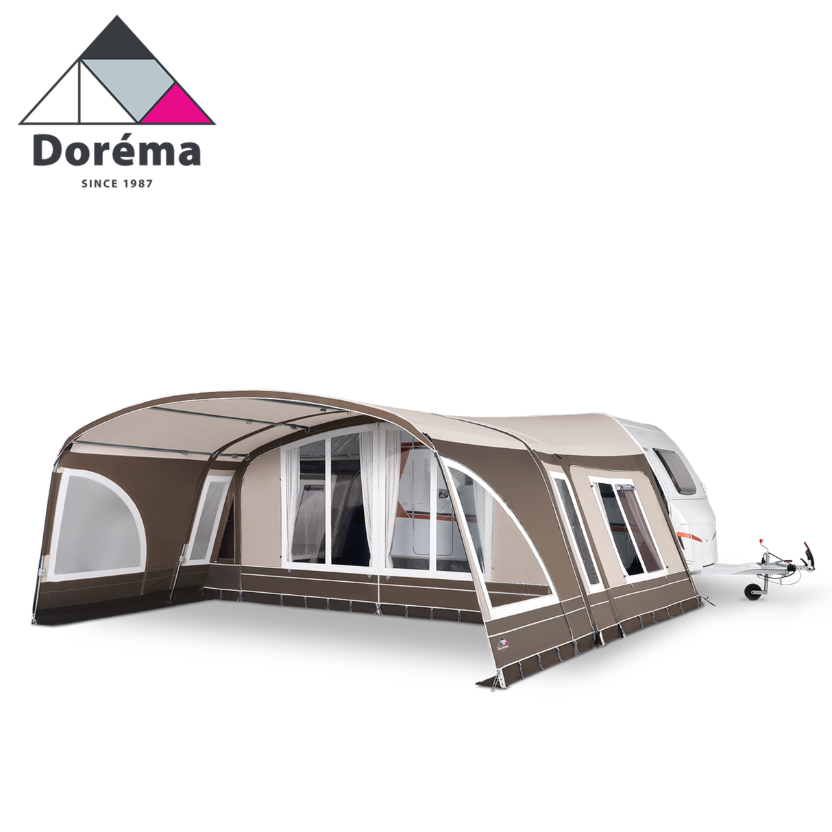 Dorema Onyx 270 canopy sides showcasing durable fabric and secure attachment points in a vibrant outdoor setting.