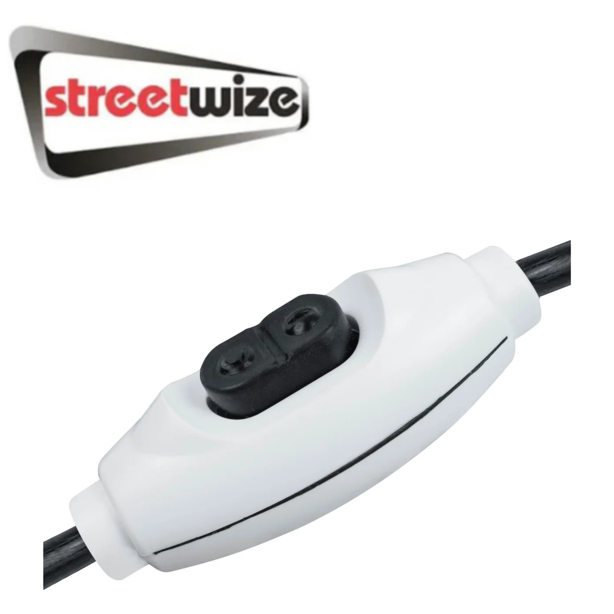 Streetwize 12V portable shower with hose and handheld spray for outdoor or camping use.