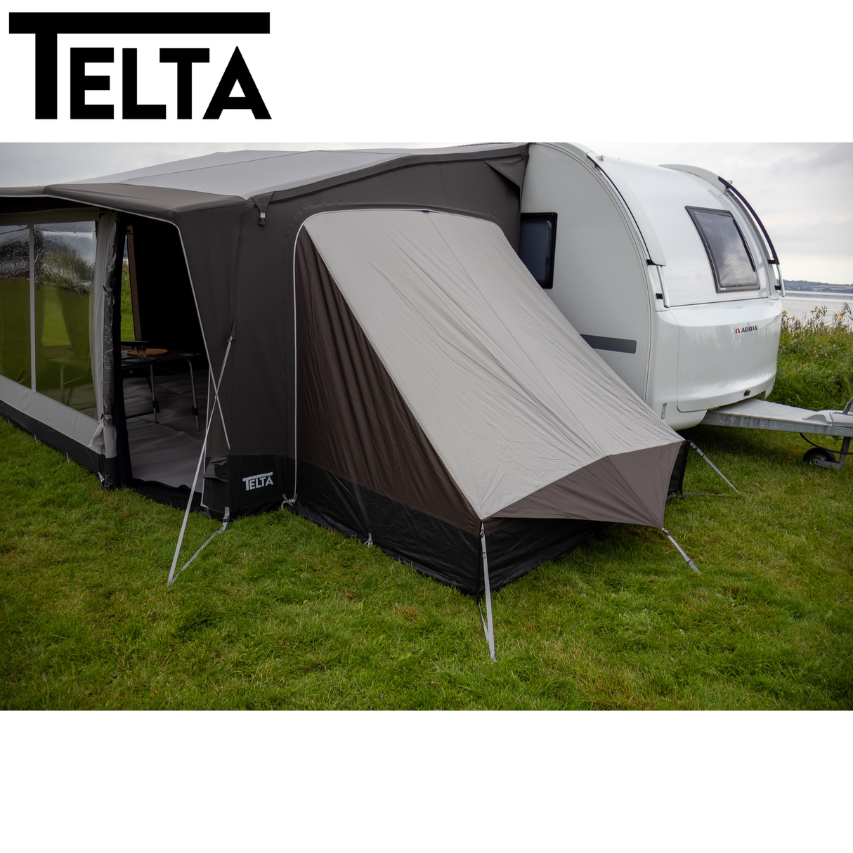 Telta Sleeping Annexe featuring a spacious design with a fabric exterior and zippered entry for outdoor sleeping.