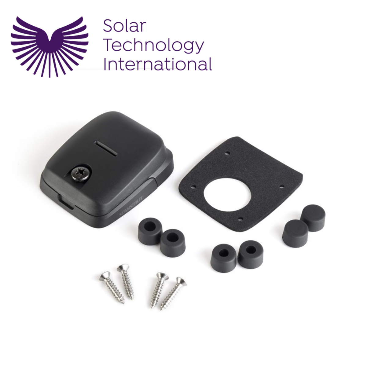 Solar Technology double cable gland seal for secure cable entry, shown installed on a cable entry point.
