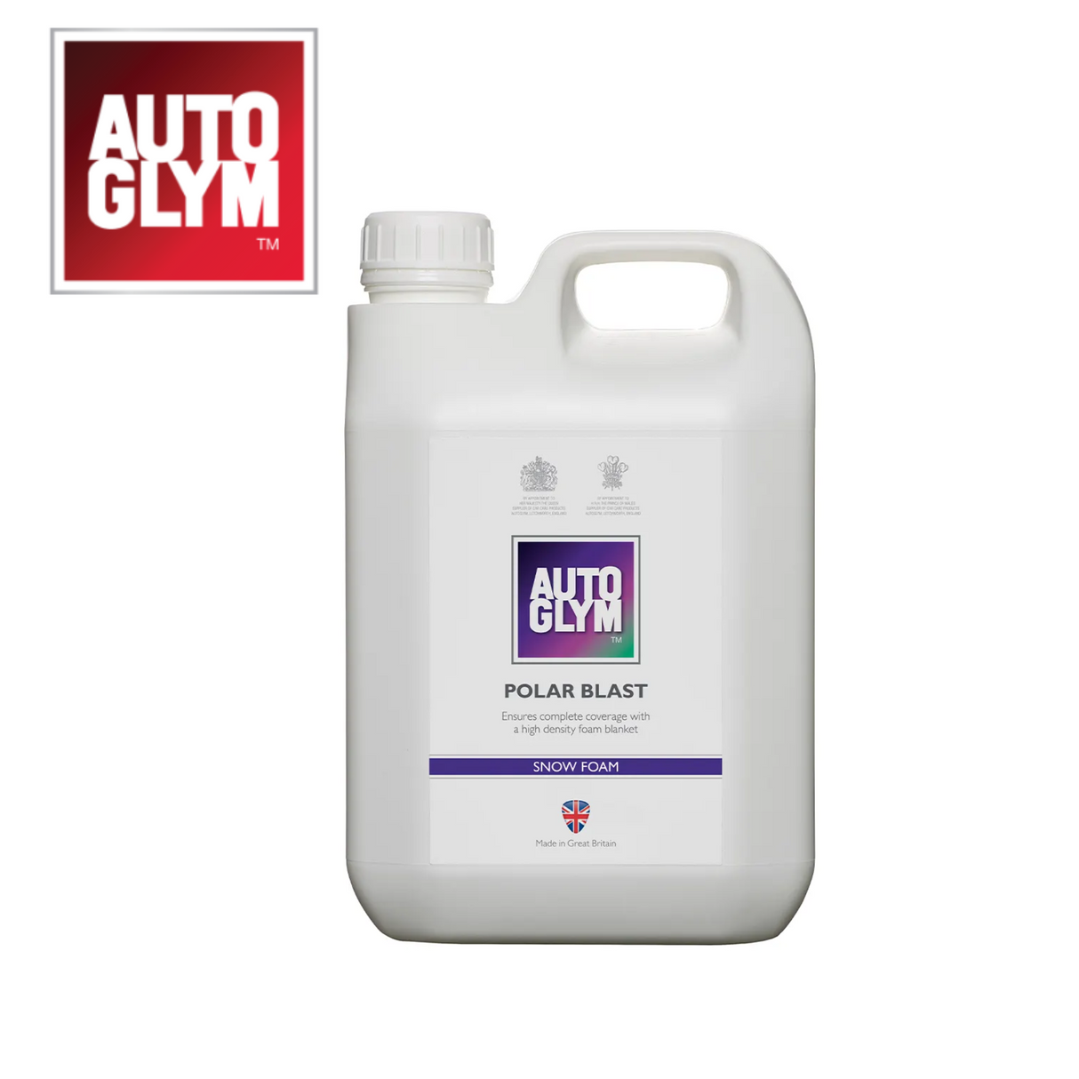 Autoglym Polar Blast vehicle cleaner spray bottle with a vibrant label, designed for effective car washing.