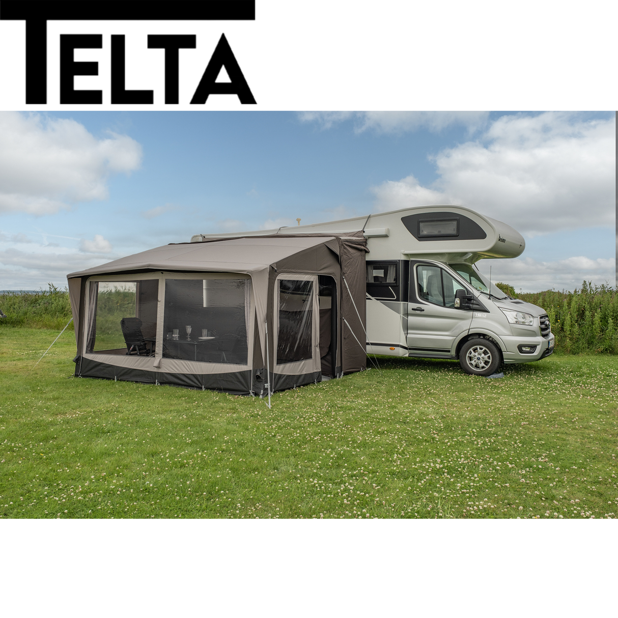 Telta Core 390 Air Awning featuring a spacious design with inflatable structure and robust fabric for outdoor use.