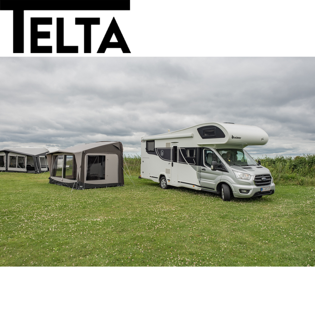 Telta Core 390 Air Awning featuring a spacious design and air-filled structure for outdoor camping.