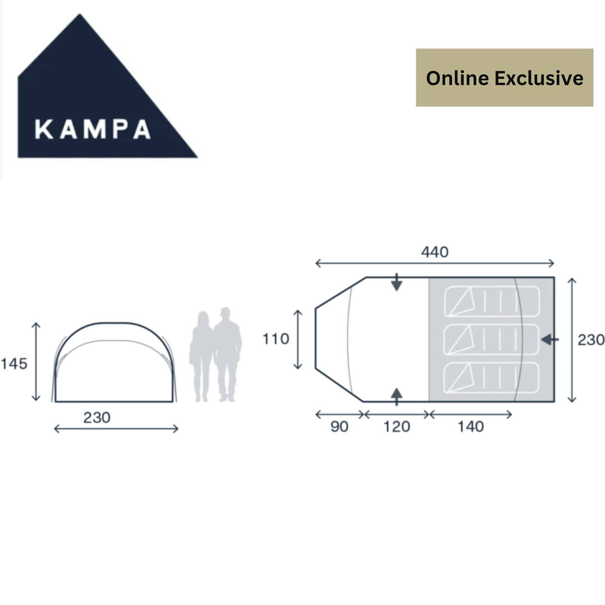 Kampa Wanderlight -K 3 Person Tent