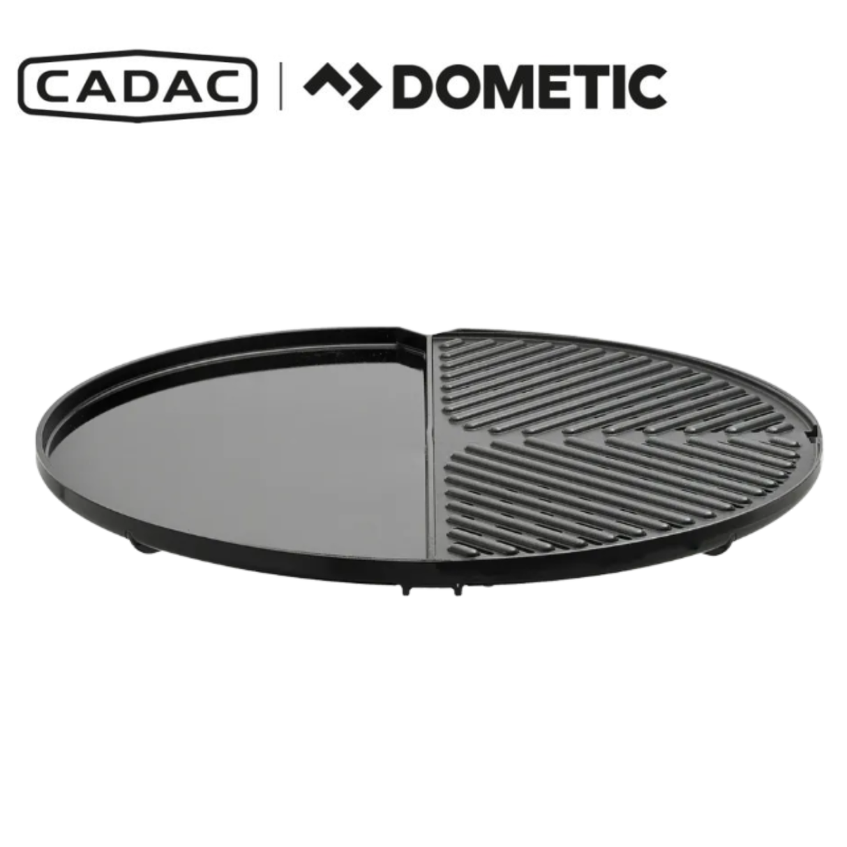 Cadac Dometic BBQ 2 Plancha 50 showing a compact outdoor grill with flat cooking surface and stainless steel finish.