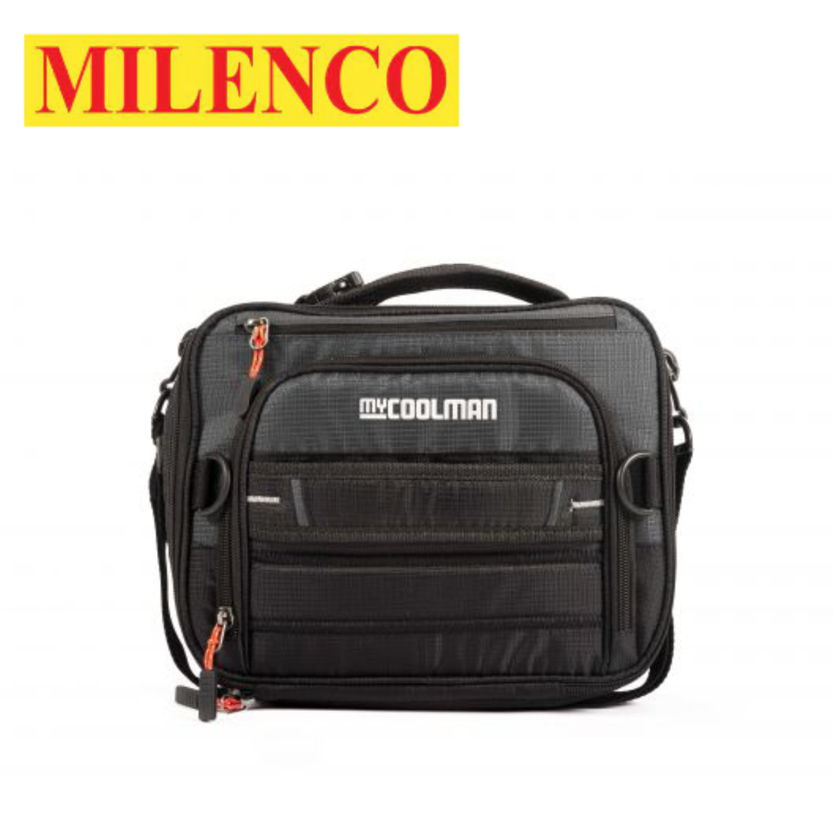 Milenco MyCoolMan expandable lunch box in open position, showcasing compartments and durable design for meals on-the-go.
