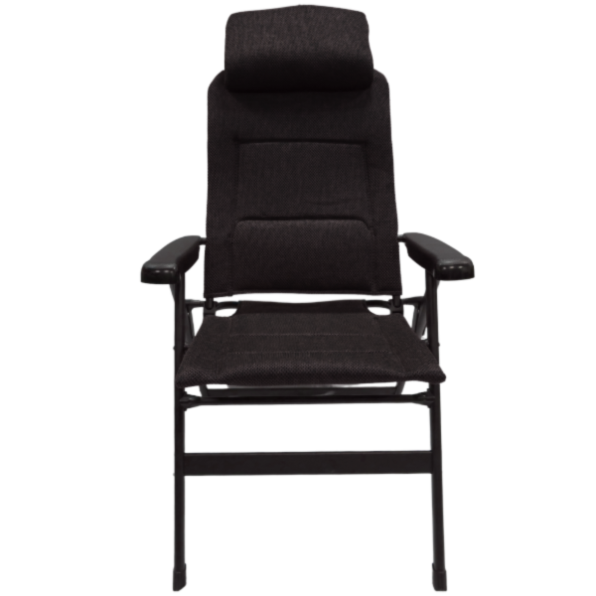 Black Navarra recliner chair with cushioned armrests and a high back for comfortable lounging.