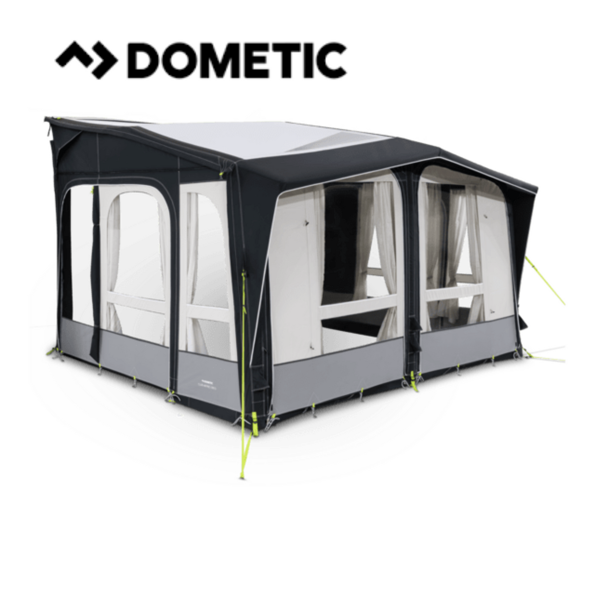 Dometic Club Air Pro 390 Awning set up outdoors, showcasing its spacious design and sturdy air beam structure.