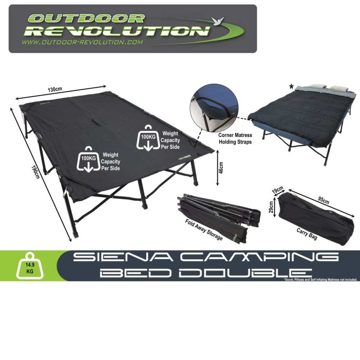 Outdoor Revolution Siena Camping Bed Double