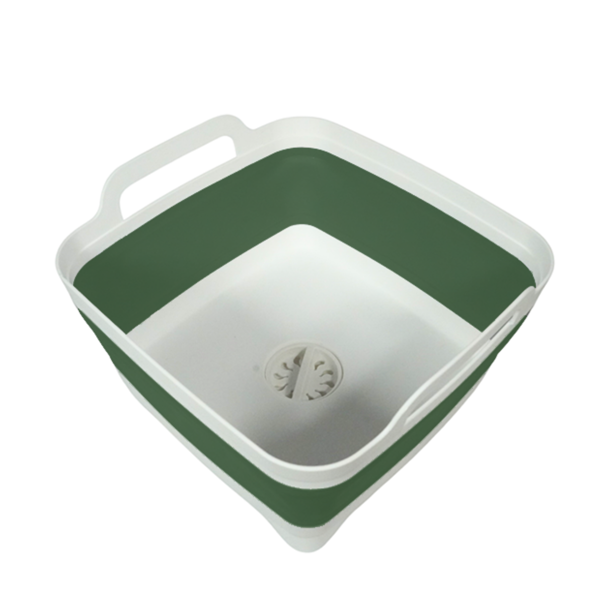 Collapsible Pack and Go sink with drain, portable and space-saving for travel or camping use.