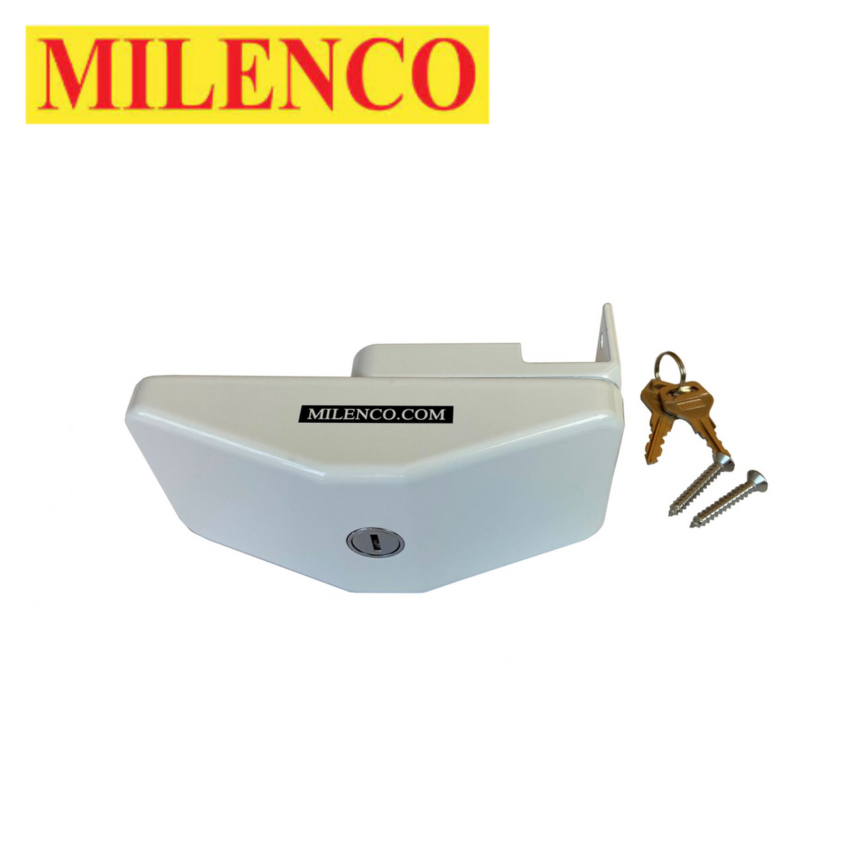Milenco Door Frame Lock shown in frame, available as single or triple pack, securing vehicle doors with durable locking mechanism.