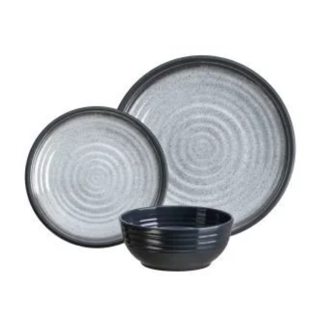 Flamefield Granite Grey 12pc Plate Set