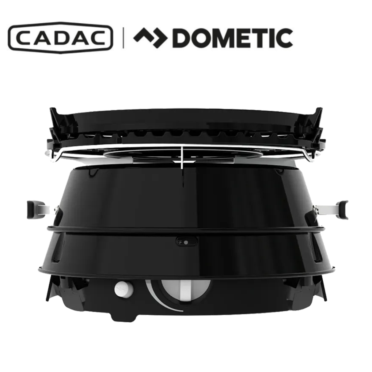 Cadac Dometic Safari Chef 30 HP Deluxe portable camping stove with multiple burners and compact design for outdoor cooking.