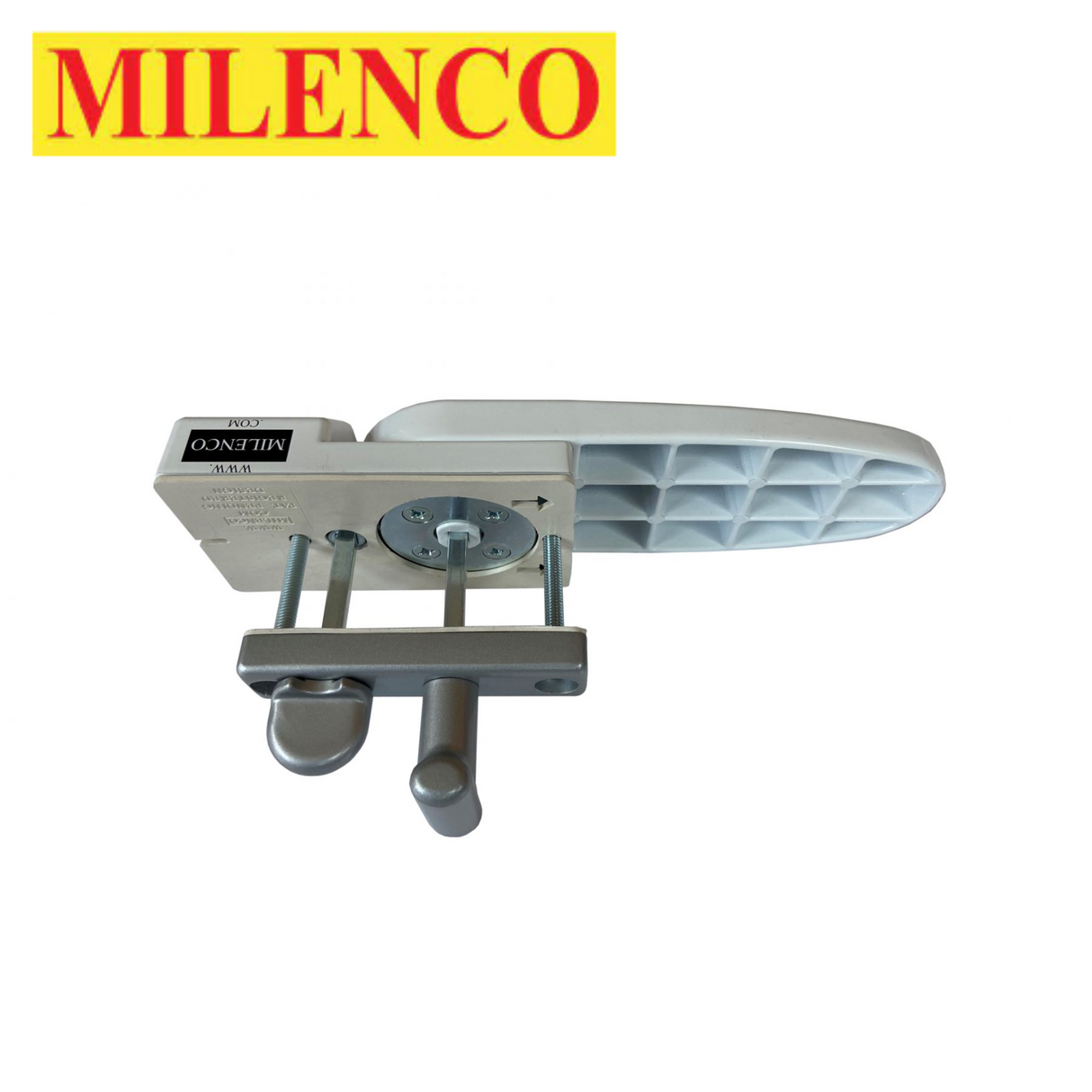 Milenco Inside and Outside Operating Security Door Lock 4718 featuring a sturdy design and dual operation mechanism.