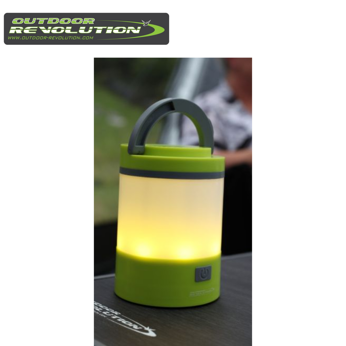 Outdoor Revolution Lumi-Mosi rechargeable mosquito killer lantern with light, designed for outdoor use, featuring a compact, portable design.