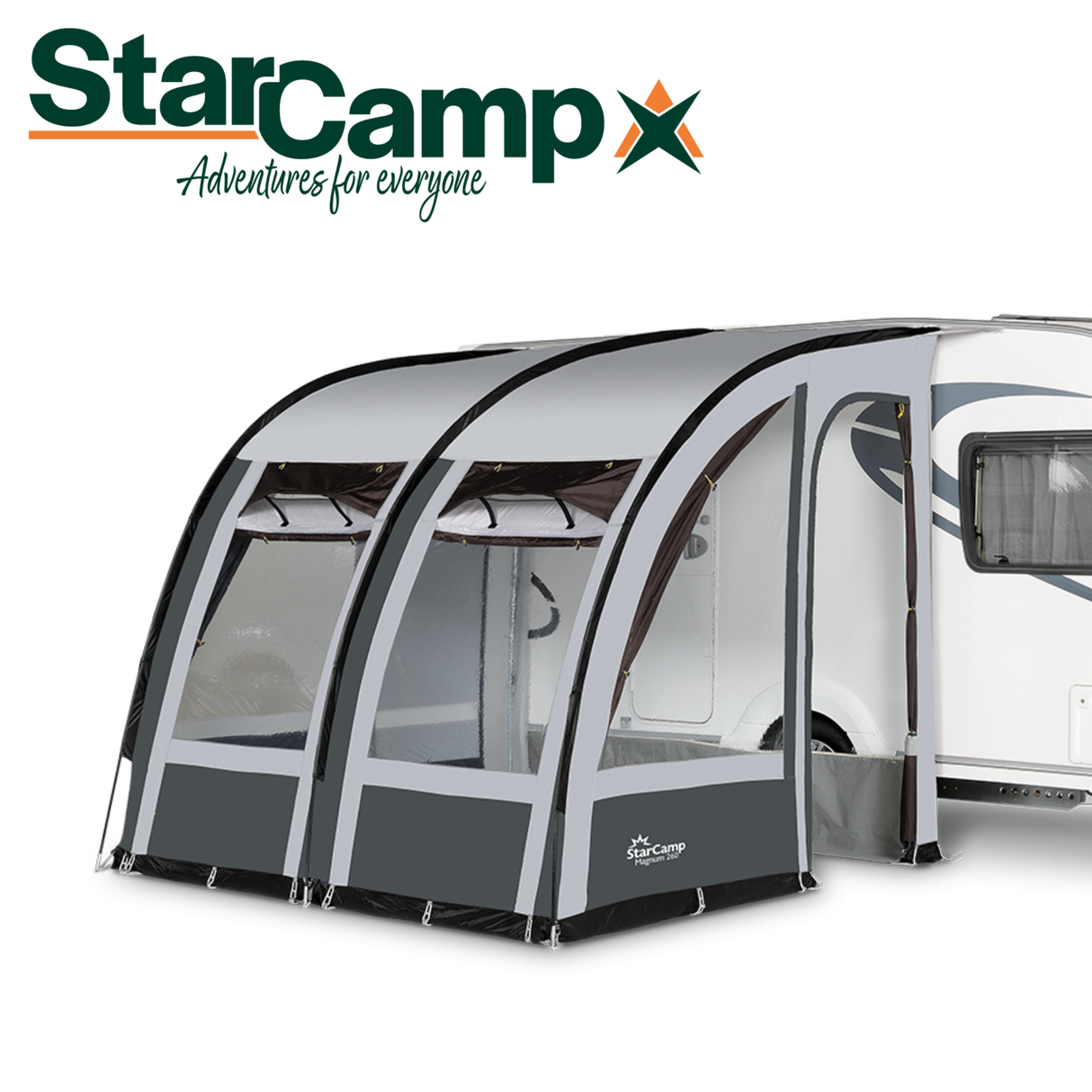 Dorema StarCamp Magnum 260 touring awning showcasing its spacious design and durable fabric in outdoor setting.