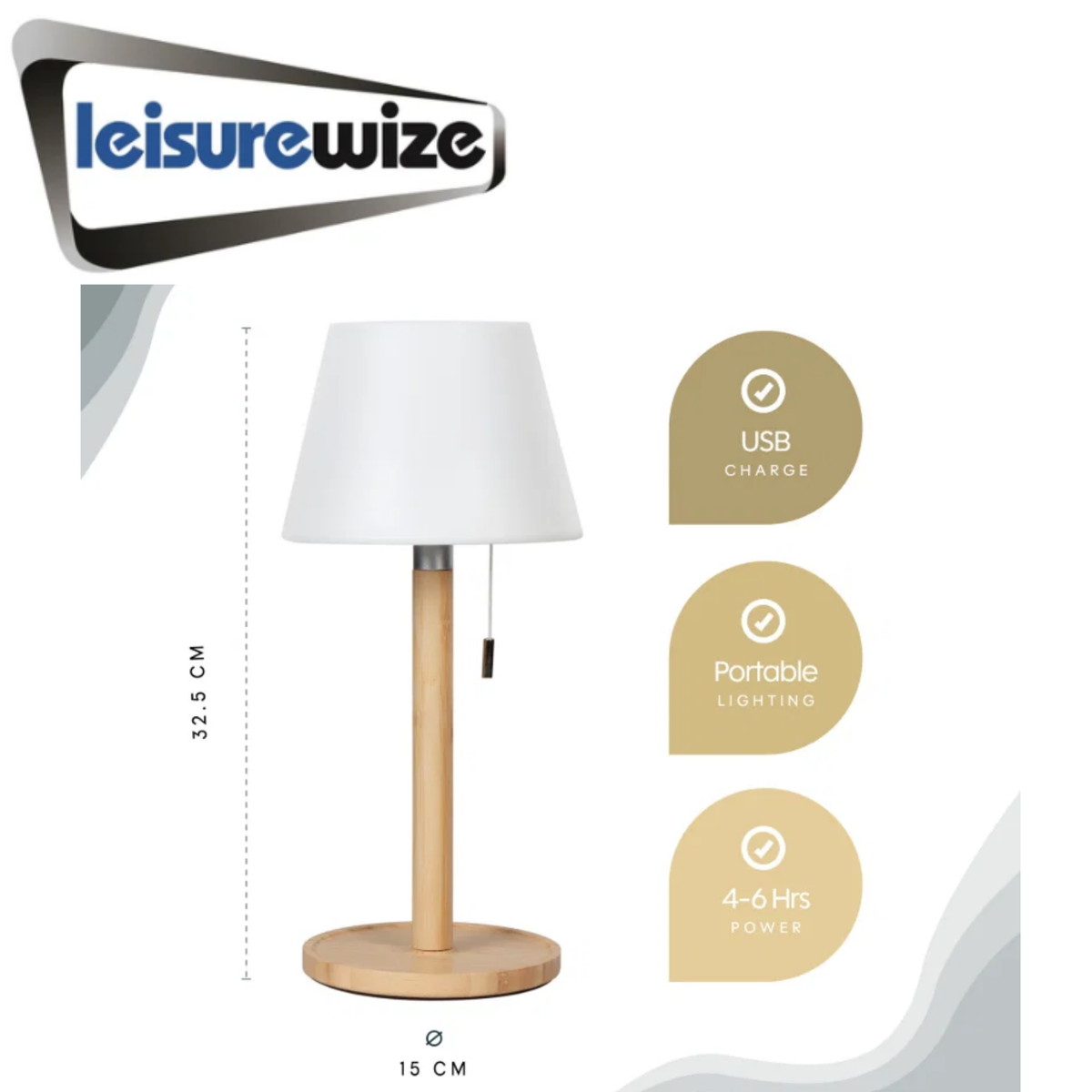 Leisurewize Orli Table Rechargable lamp