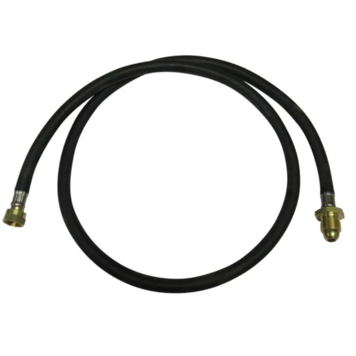 Propane 3-meter Pigtail gas connector with brass fittings, used for propane tanks and appliances.