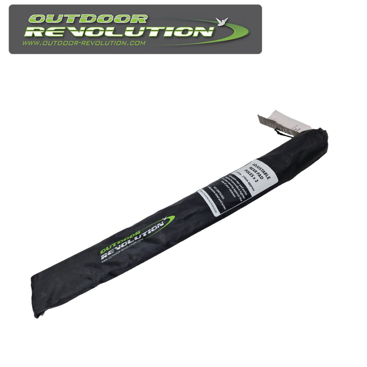 Adjustable rear poles by Outdoor Revolution, measuring 215-270cm, displayed in an outdoor setting.