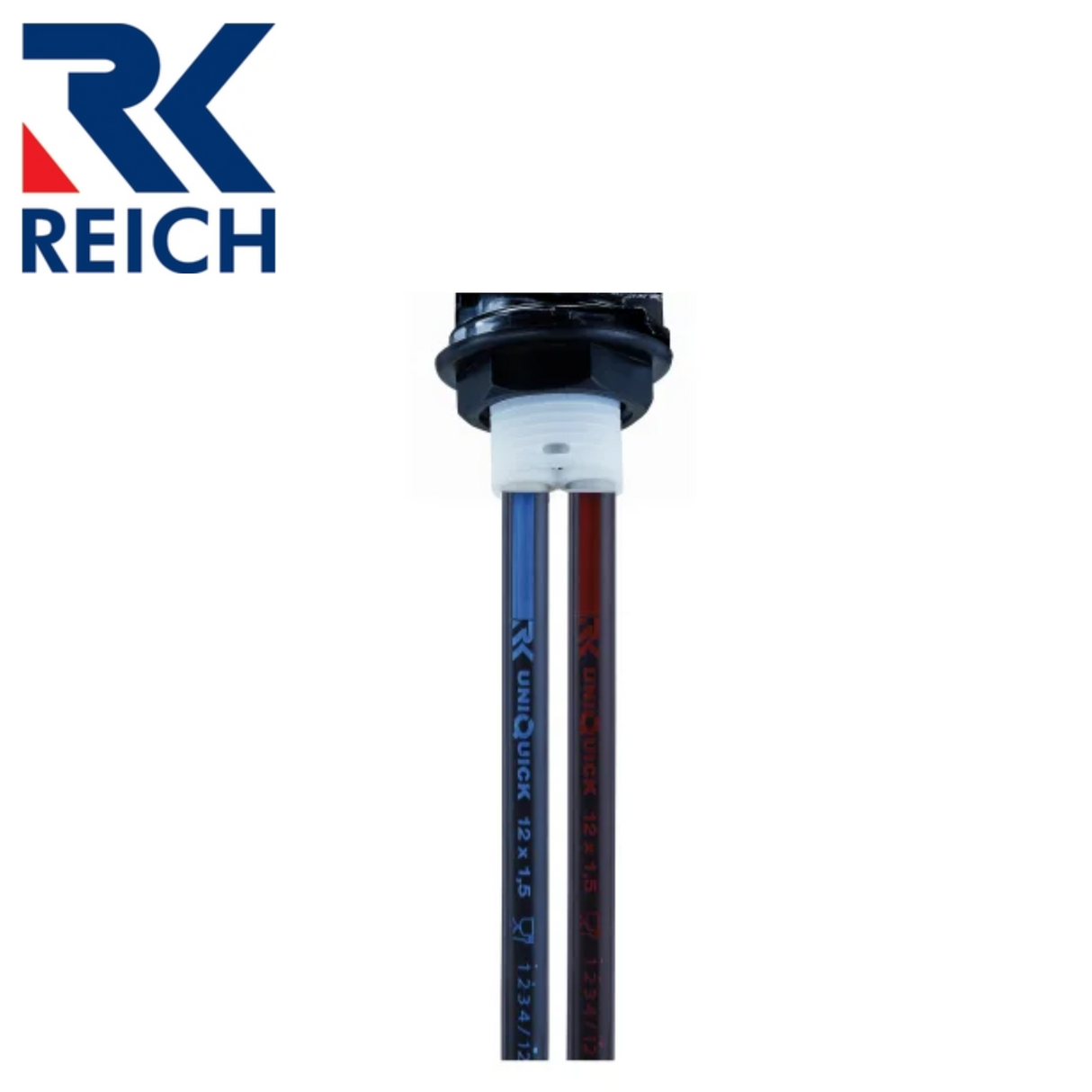 Reich Vector single mixer tap in chrome and black finish, showcasing sleek design and modern kitchen style.