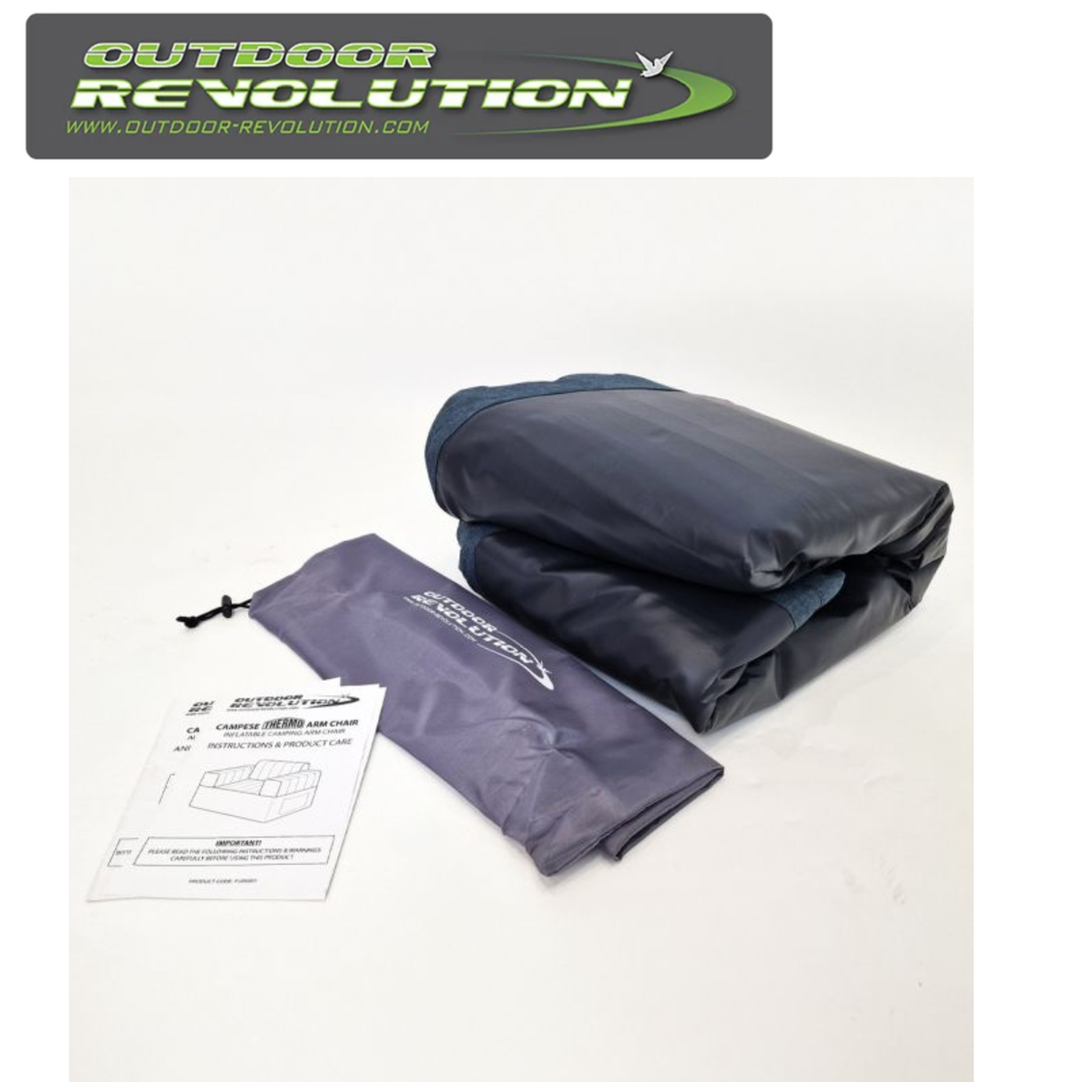 Outdoor Revolution Campese Thermo Arm Chair with padded seat and armrests, set against a natural outdoor backdrop.