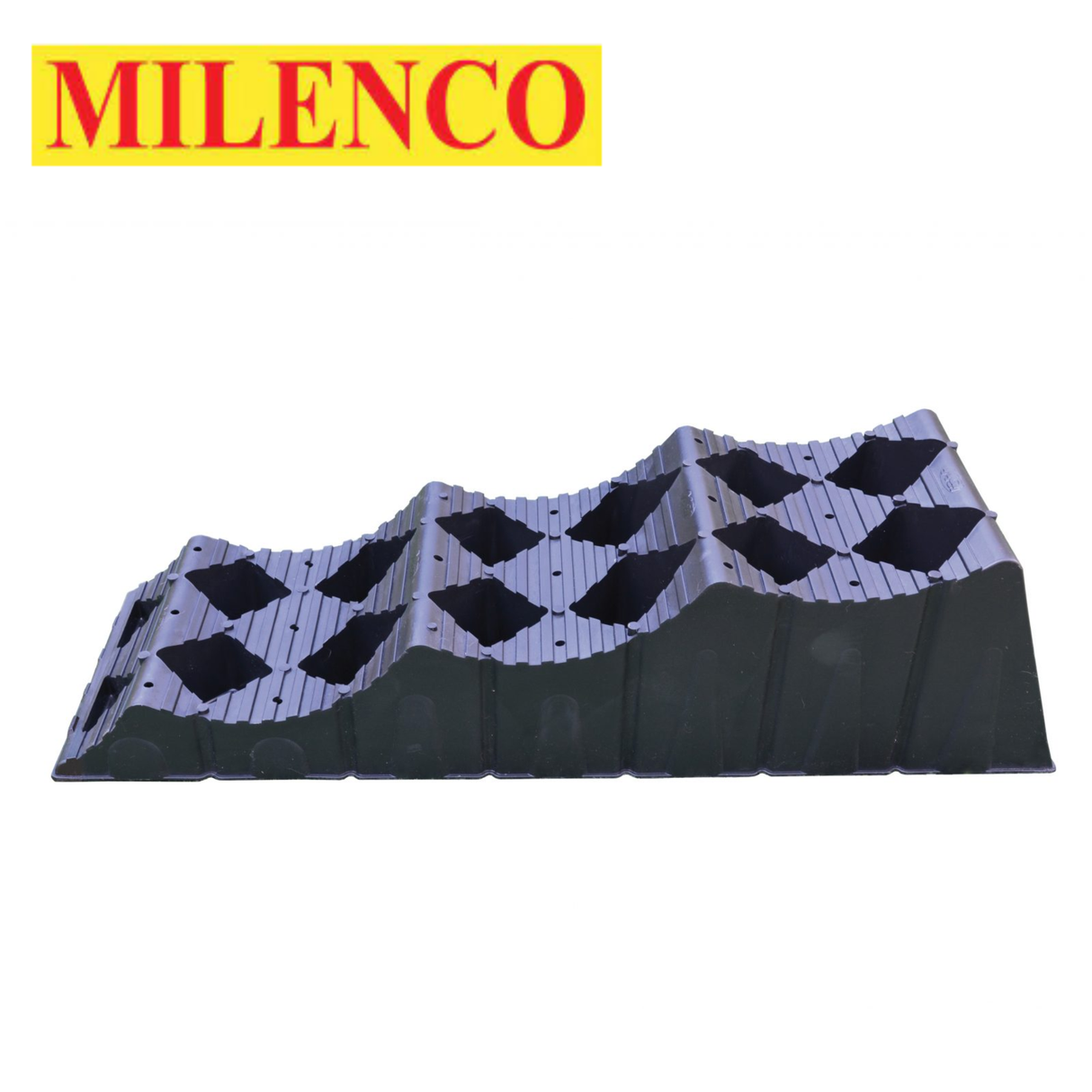 Milenco MGI Maxi T3 levellers twin pack, showcasing two durable leveling ramps on a flat surface.
