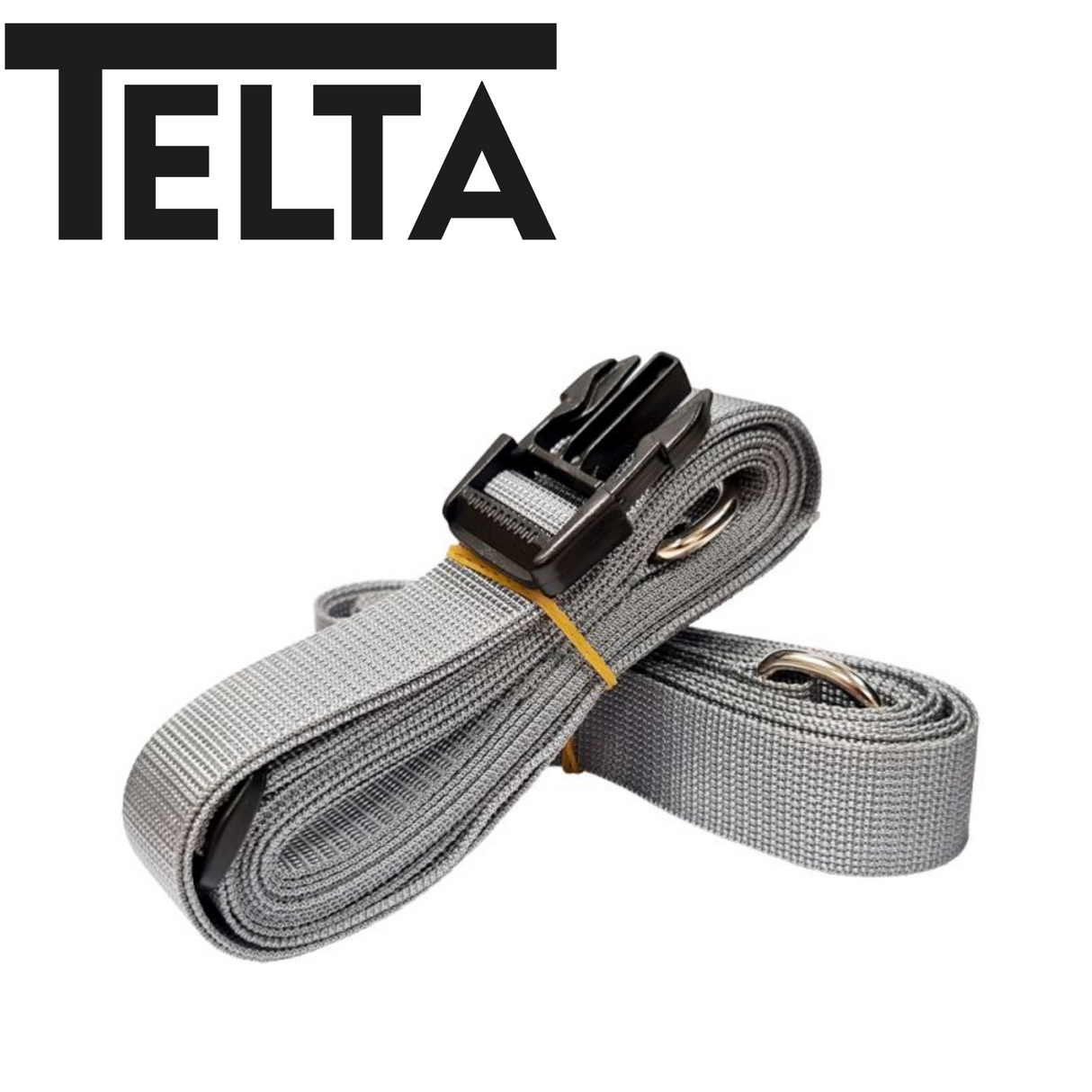 Telta Awning Storm Straps securing an awning against strong winds, showcasing durable construction and adjustable features.