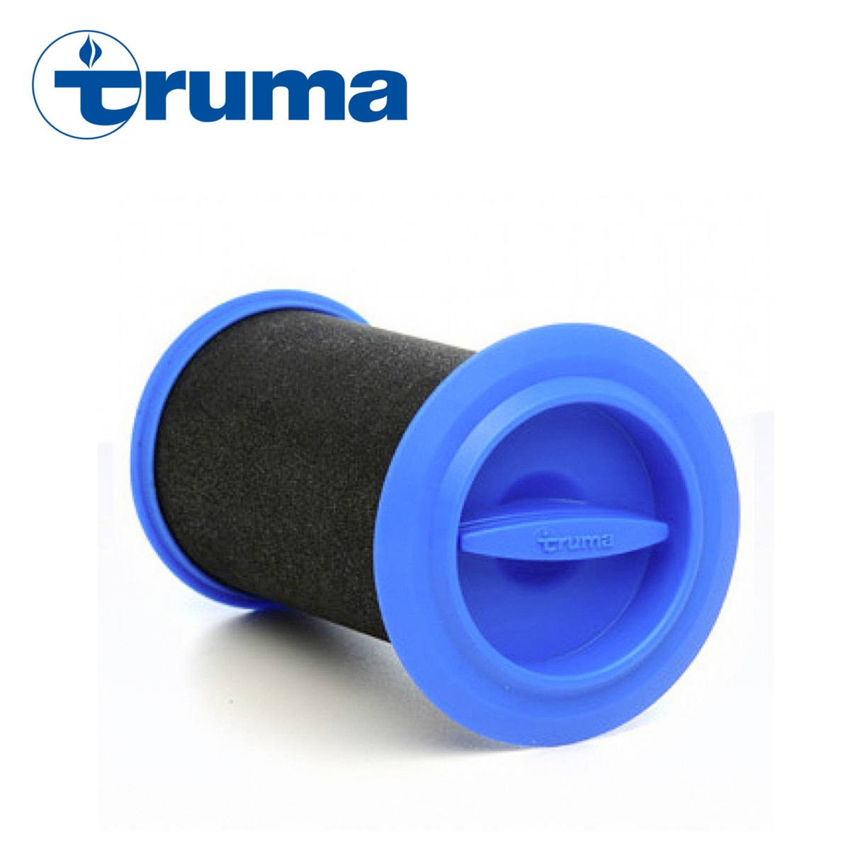 Truma Ultraflow replacement filter with a white casing and blue accents, designed for clean water filtration.