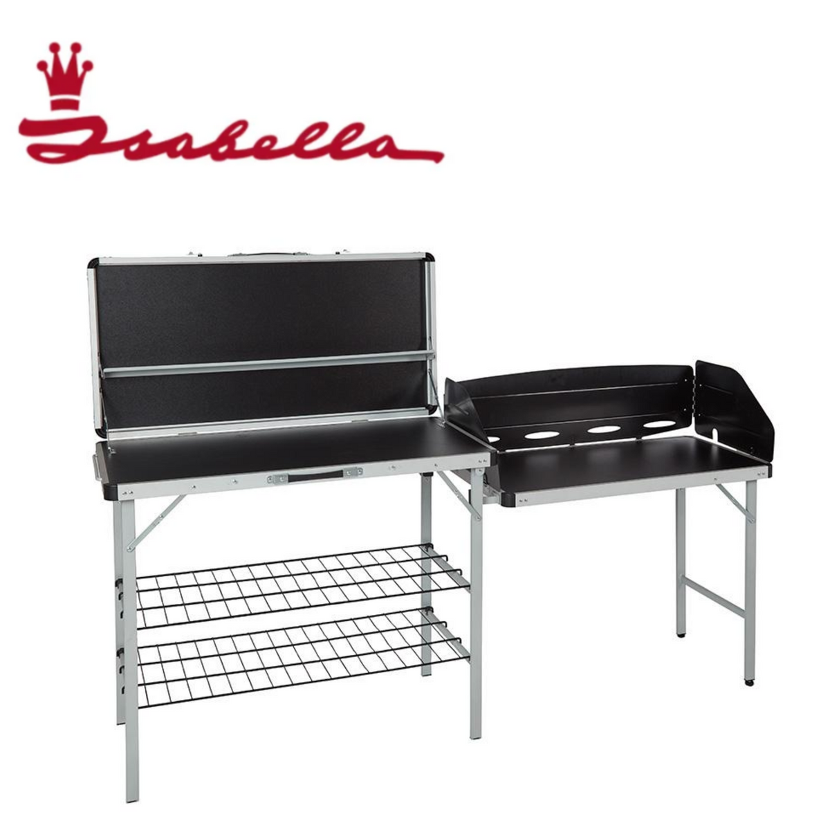 Foldable Isabella kitchen unit with compact design, featuring a sleek surface and sturdy structure for versatile kitchen storage.