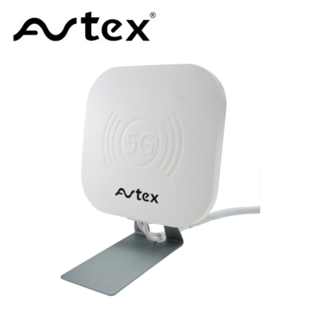 Avtex 4G WiFi CAT 6 mobile internet solution dual SIM router in white, featuring sleek design and connectivity options.